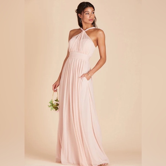 NWT Birdy Grey Dress KIKO DRESS CHIFFON PALE BLUSH Small Formal Wedding - Picture 9 of 10